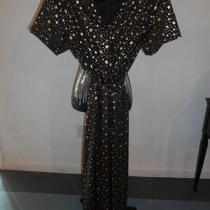 SHEIN CURVE BLACK/GOLD STARS JUMSUIT PLUS 2XL